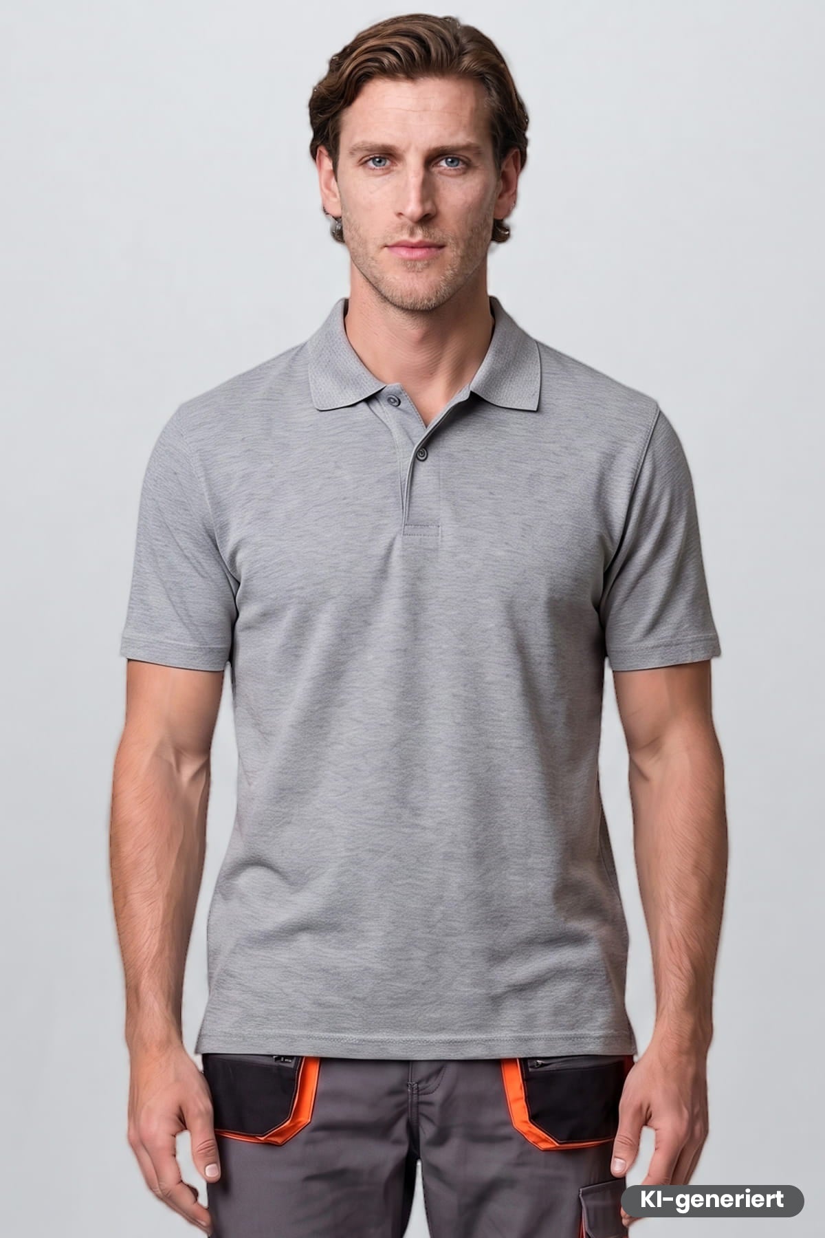 Polo - Shirt Meliert / M066-17 Grau