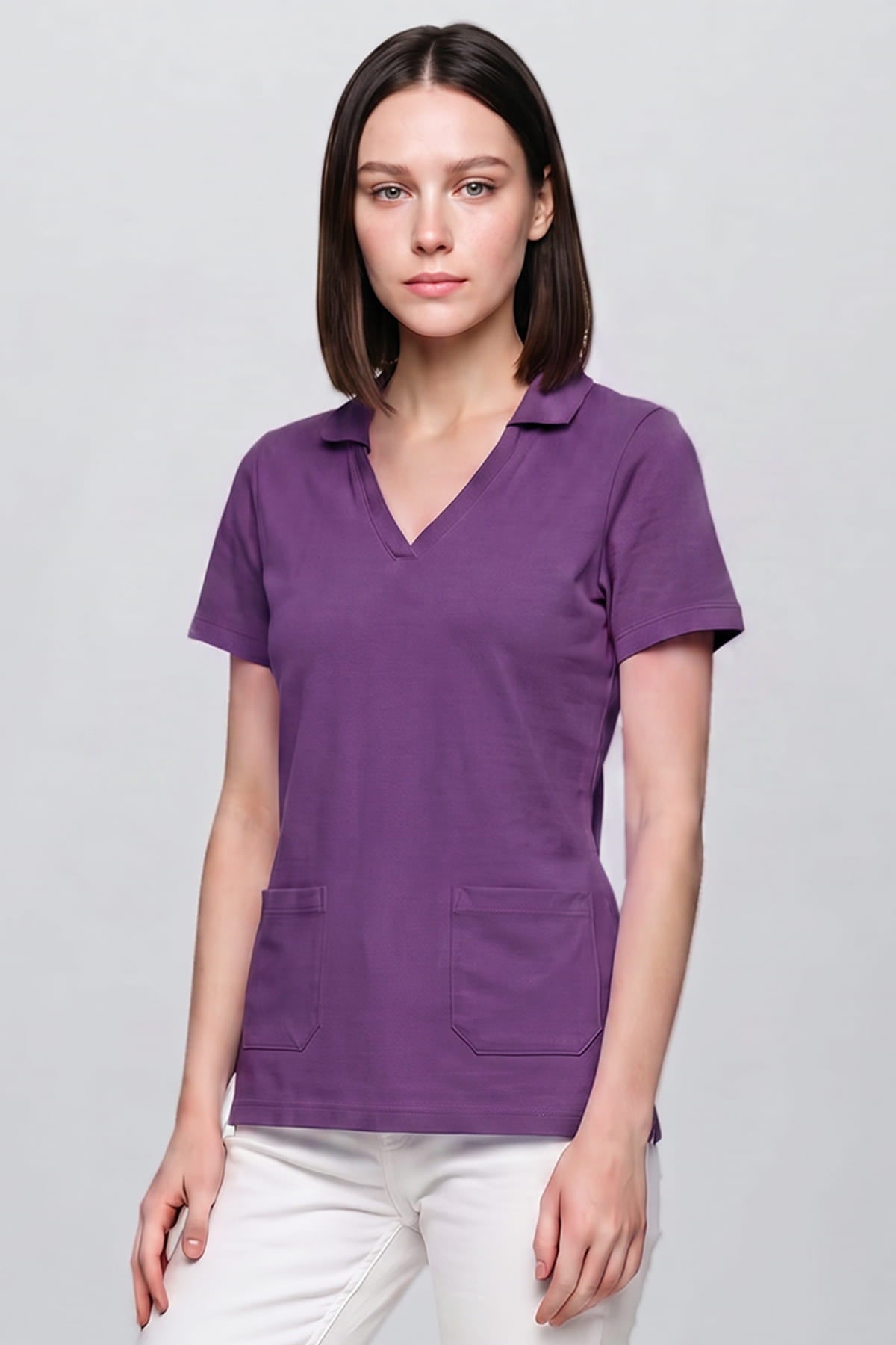 Damen Polo Tunika / M066-70 Purpur
