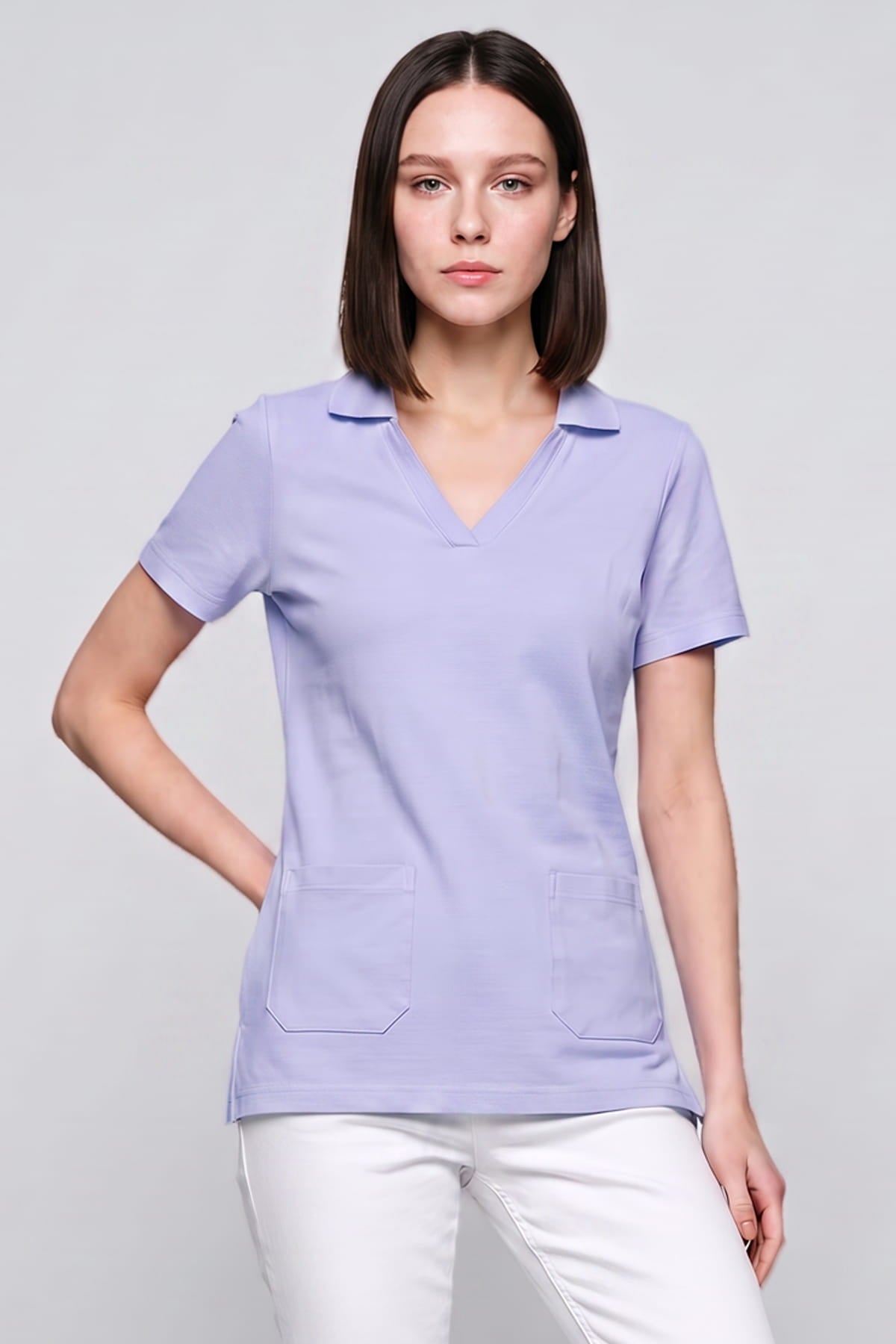 Damen Polo Tunika / M066-70 Lila