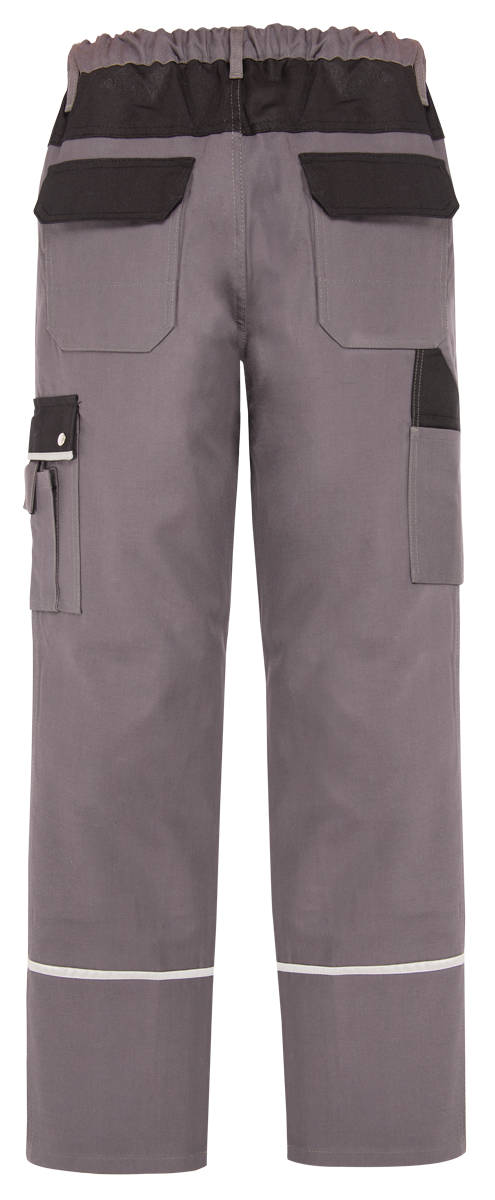 Canvas-Bundhose aus Canvas, graue Hose mit schwarzen Front- und Seitentaschen