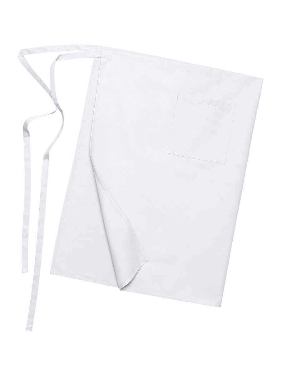 Weißer Vorbinder mit Tasche und langen Bindebändern