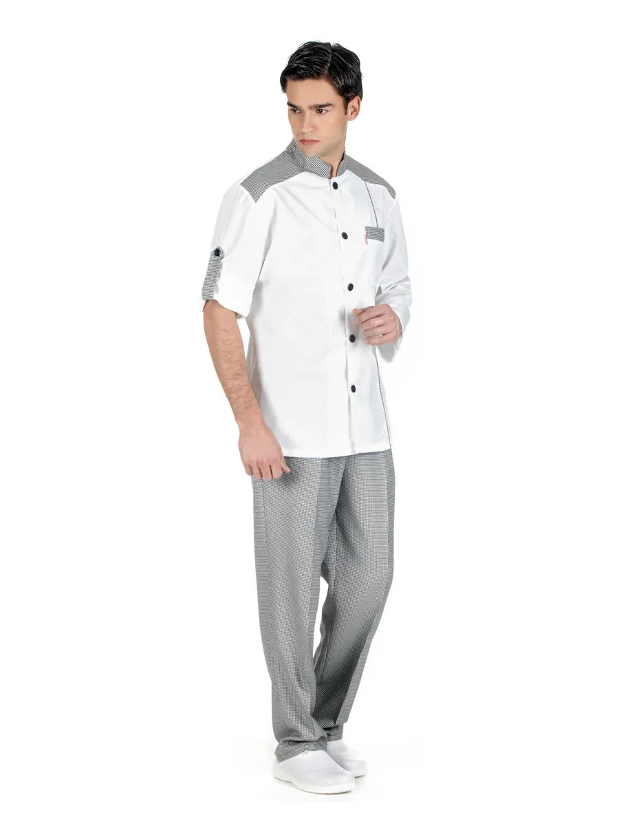 Kochjacke Mit Umrandung / 01 M032-08 - ISMONT Workwear & Safety