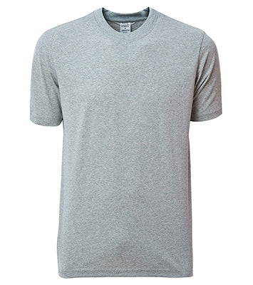 Meliertes T-Shirt mit Rundhalsausschnitt, kurze Ärmel, hellgrau