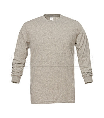 Meliertes Langarmshirt in Grau mit Rundhalsausschnitt