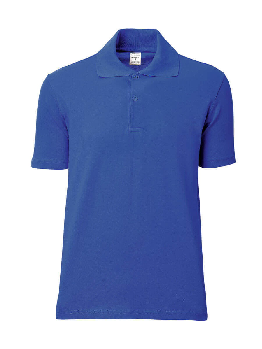 Herren-Poloshirt Kornblau mit kurzem Arm, Knopfleiste und klassischem Kragen