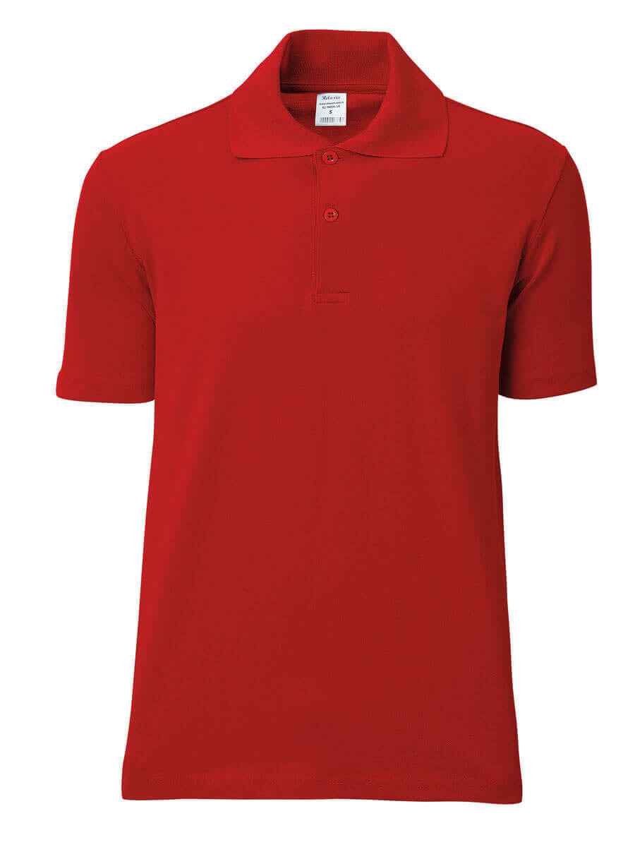 Rotes Poloshirt mit kurzem Arm, Knopfleiste und klassischem Kragen