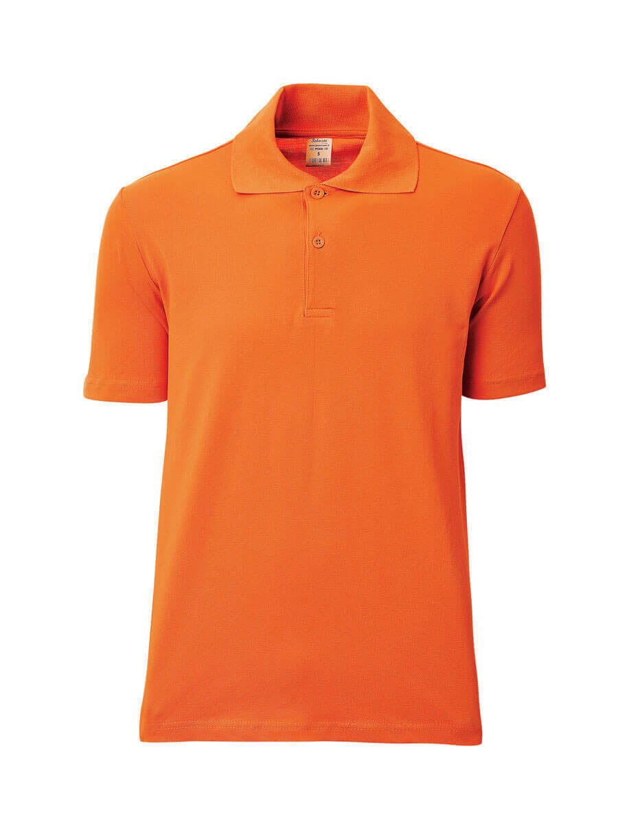 Oranges Kurzarm-Polohemd mit Kragen und Knopfleiste