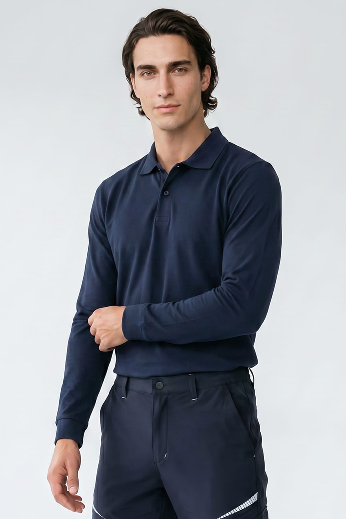 Langarm Polo-Shirt Marine | Arbeit & Freizeit ISMONT