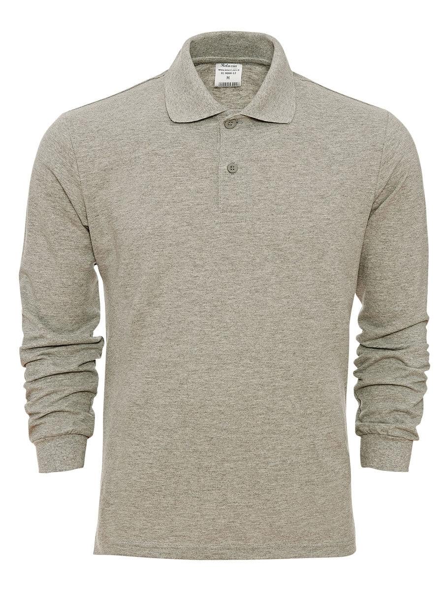 Herren Langarm Polo-Shirt Melange / 01 M066-12 - ISMONT Workwear & Safety