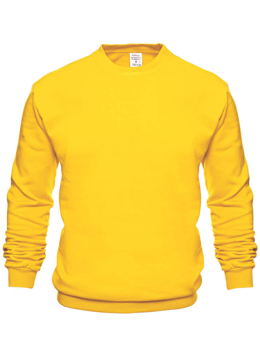 Gelber Sweatshirt mit Rundhalsausschnitt, lange Ärmel