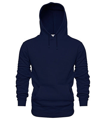 Marineblaues Kapuzen-Sweatshirt mit Kängurutasche und Kordelzug
