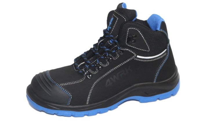 Sicherheits-Halbschuh Proxima S3 in Schwarz mit blauen Details, Schnürung, Sohle