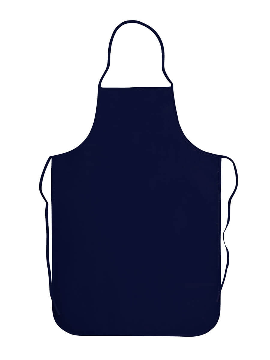 Latzschürze aus Kunstleder, marineblau, mit breiten Trägern und großer Fronttasche