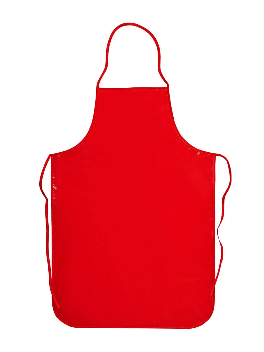 Rote Latzschürze aus Kunstleder