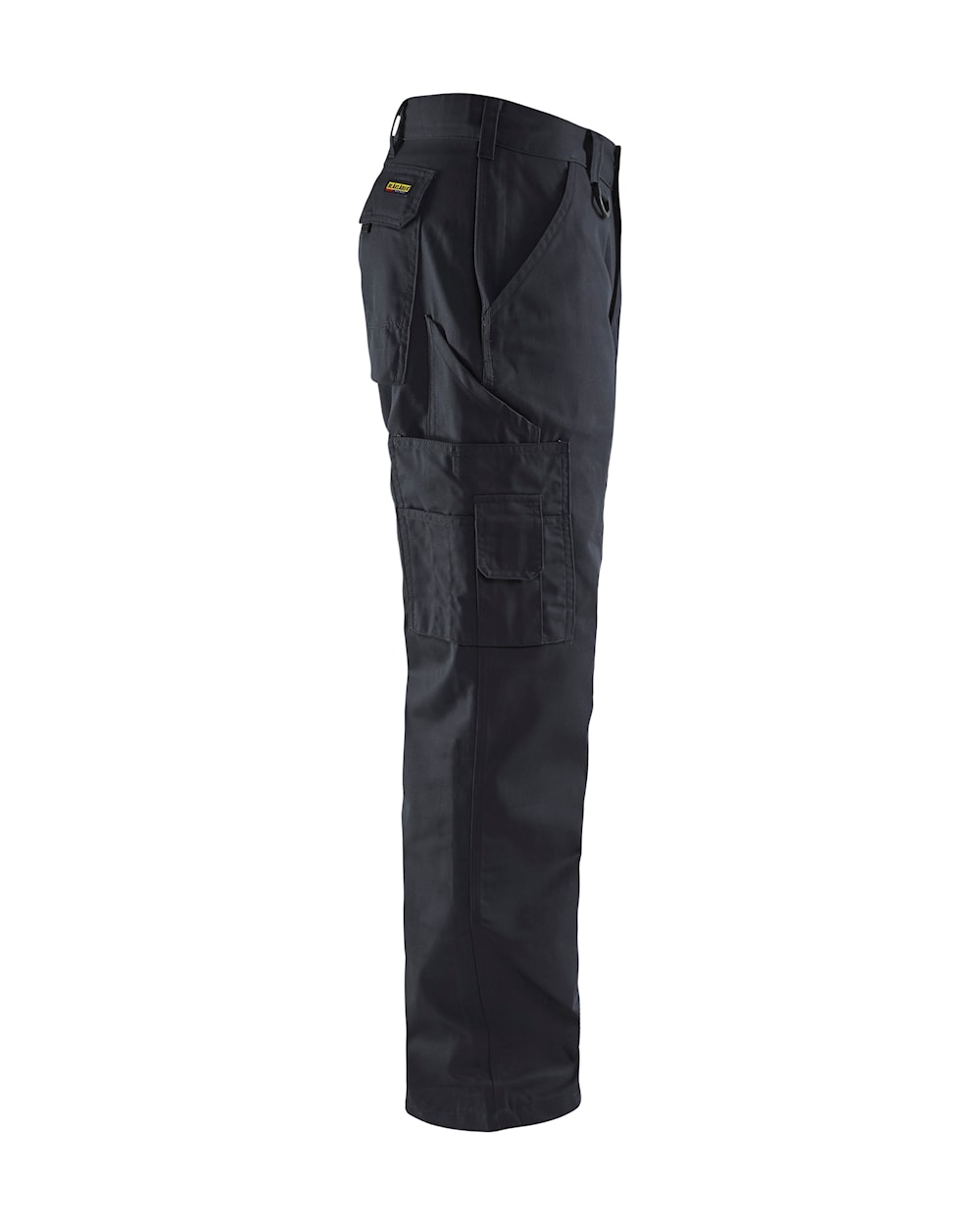 Schwarze Arbeitshose Cargo-Design mit seitlichen Taschen und geradem Bein