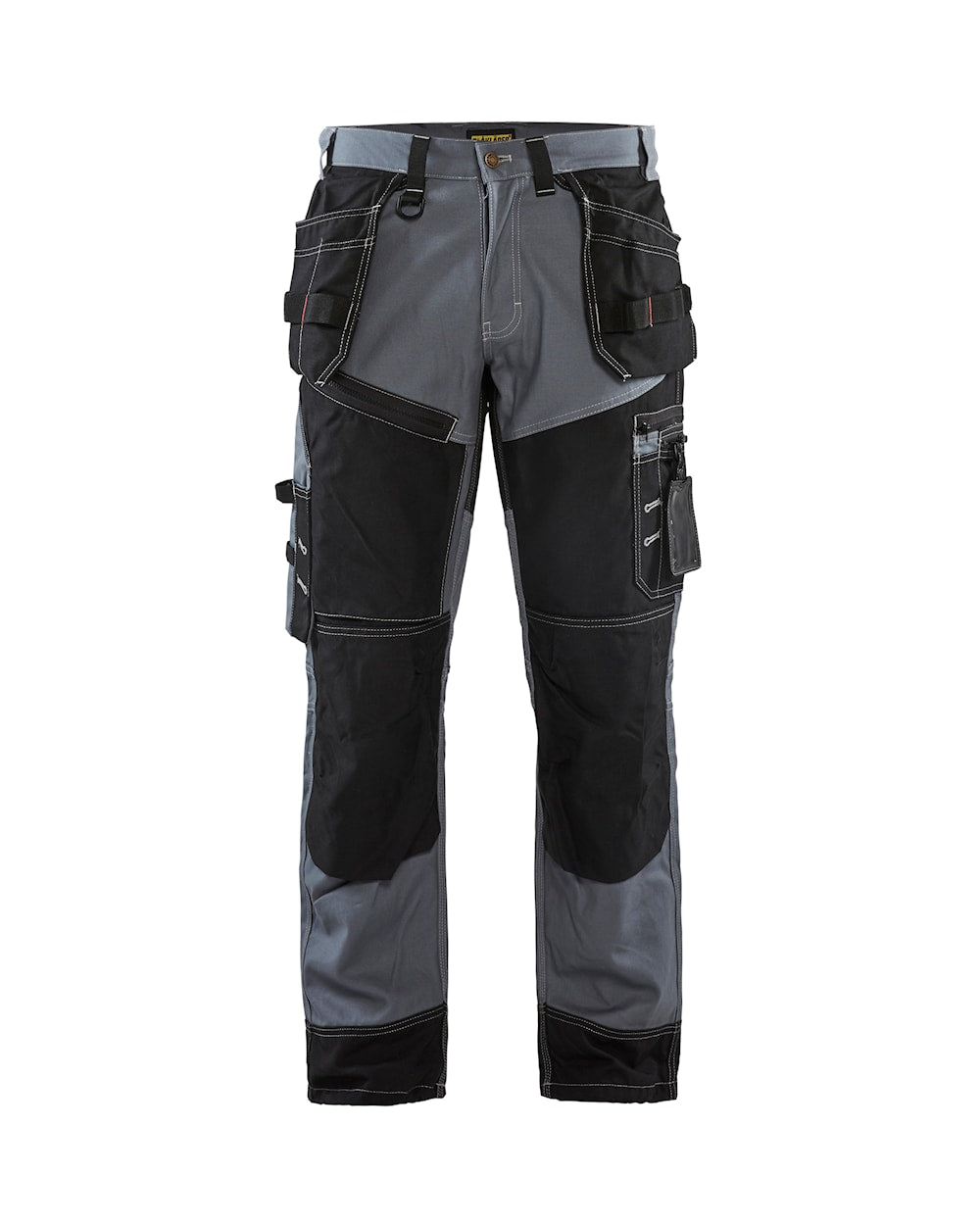 Handwerker-Arbeitshose grau-schwarz mit Cargotaschen und Knieverstärkungen