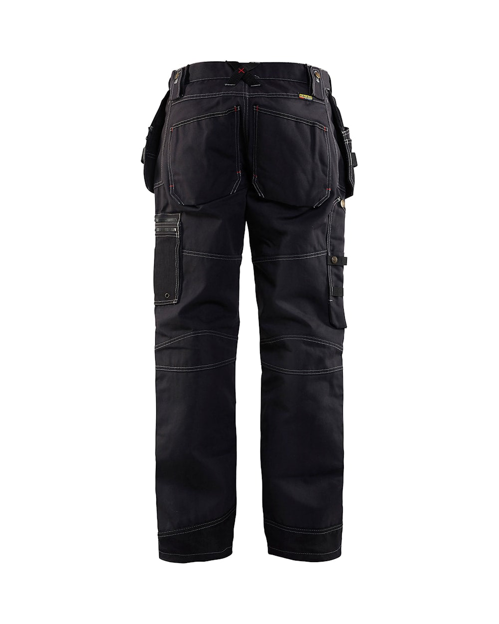 Handwerker-Arbeitshose schwarz mit Gesäßtaschen und seitlichen Cargobändern
