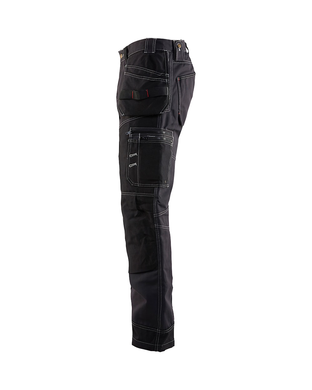 Handwerker-Arbeitshose schwarz seitlicher Look, mit mehreren Werkzeugtaschen