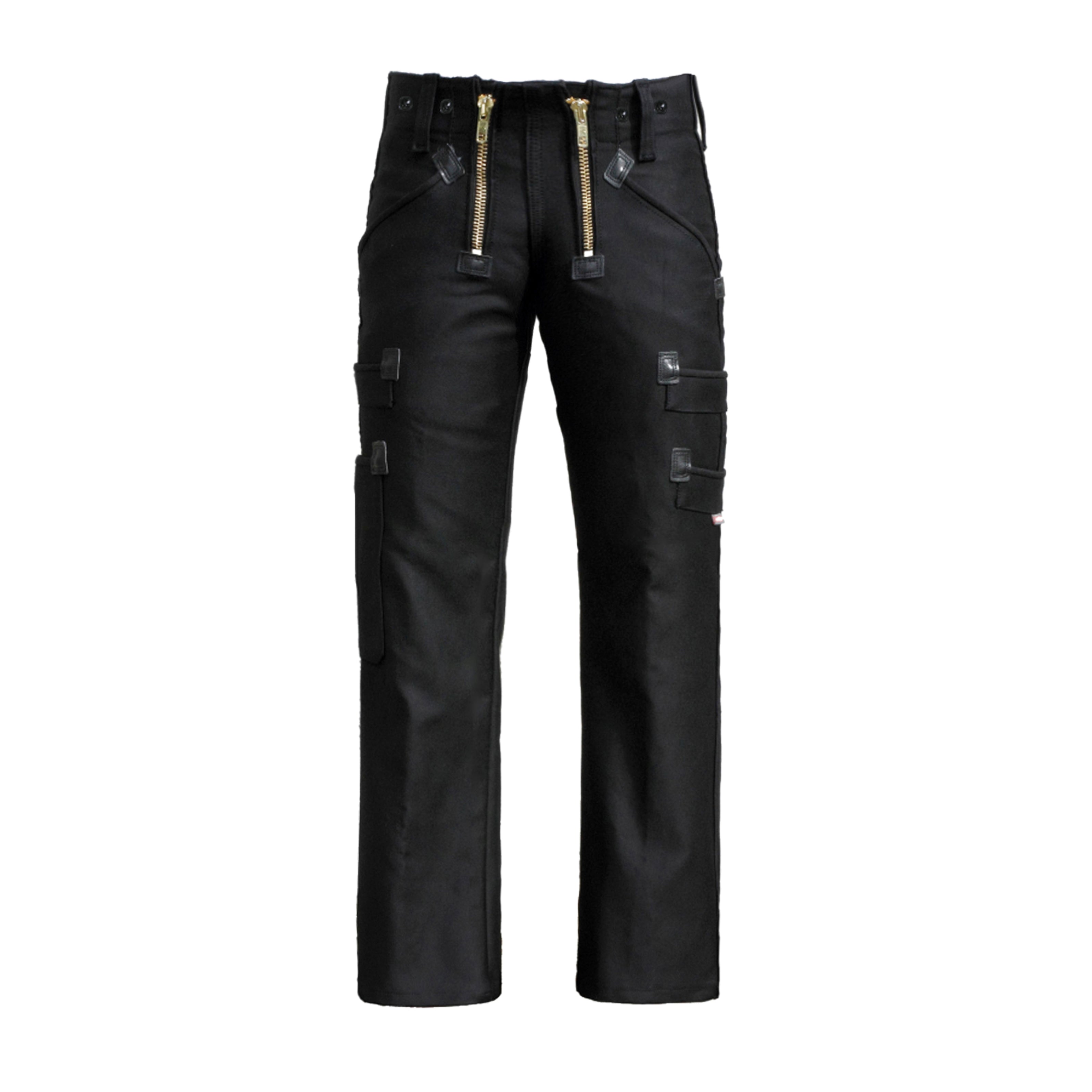 Schwarze Cargohose mit Knopfverschluss, Gürtelschlaufen und seitlichen Taschen