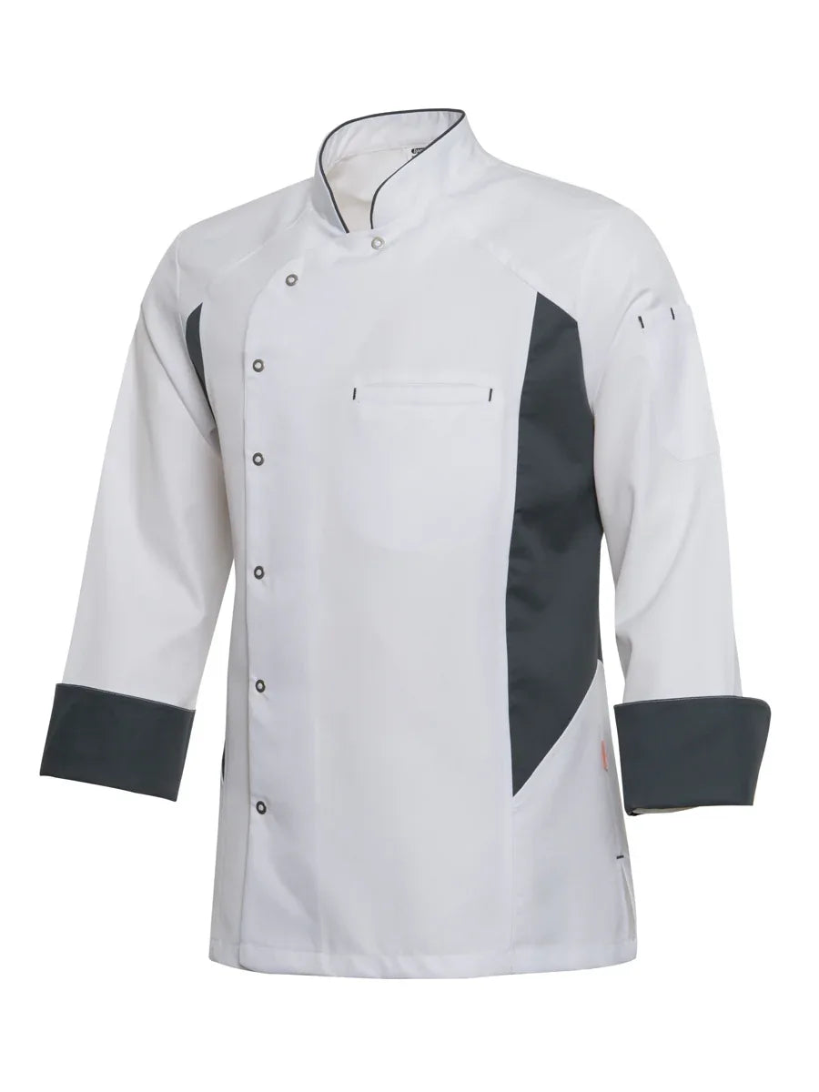 Chef Kochjacke Weiß/Grau / ISM 0035 - ISMONT Workwear & Safety