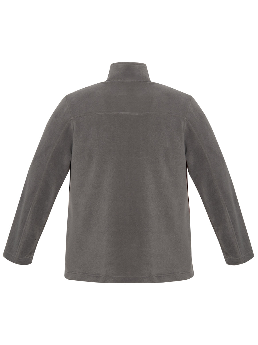 Fleecejacke mit Kapuze, grauer Rückansicht