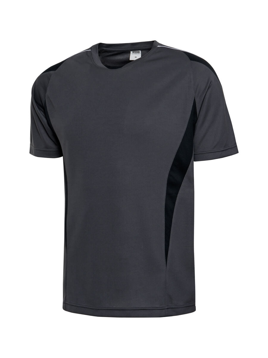 Kurzarm-Funktionsshirt mit Rundhalsausschnitt, dunkelgrau, eng anliegend