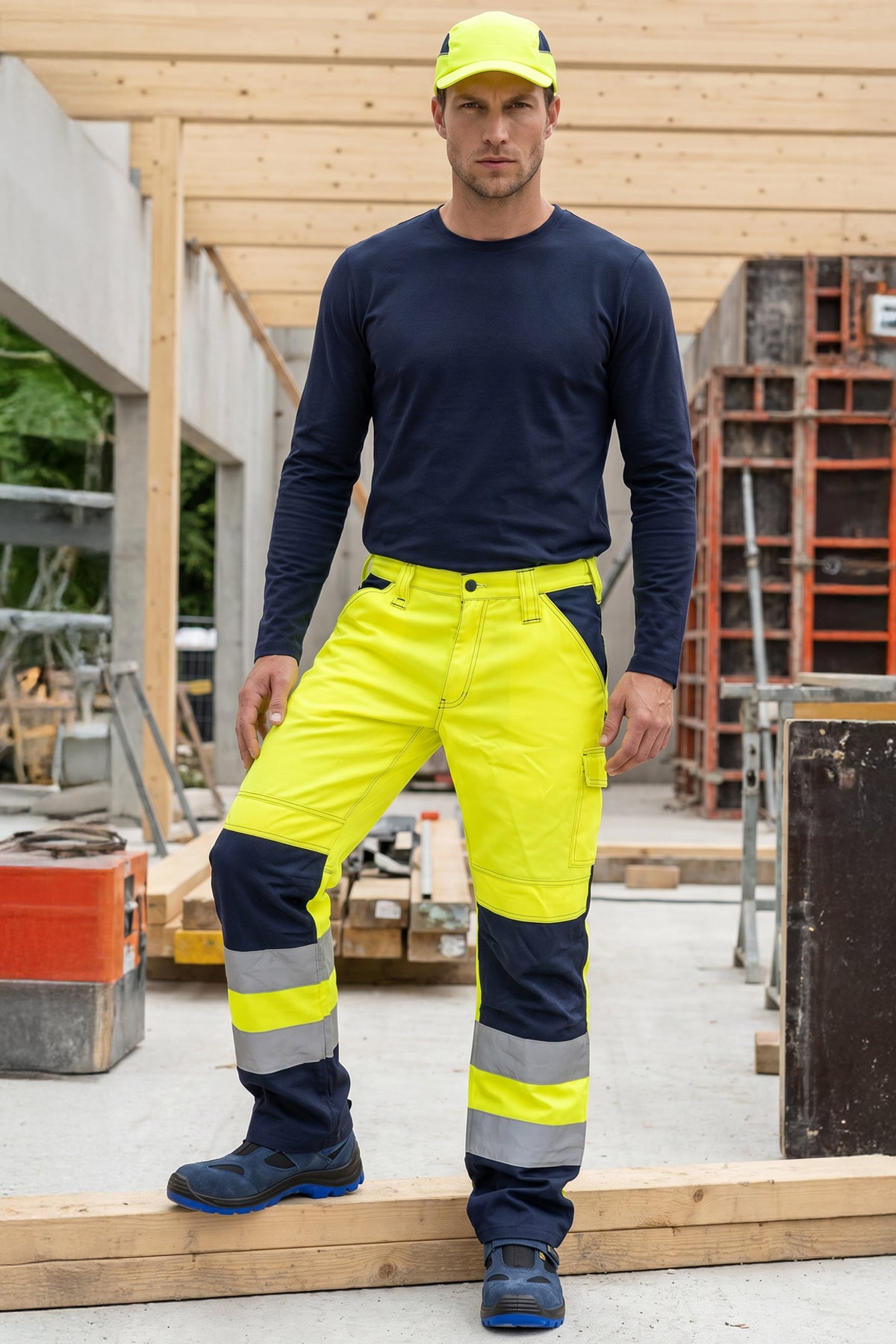 Warnschutz-Bundhose OTTOMAN Gelb-Marine | Sicherheit ISMONT