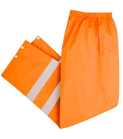Poyraz Warnschutz-Regenhose orange mit reflektierenden Streifen und Gummizugbund
