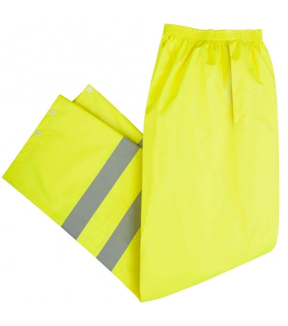 Warnschutz-Regenhose gelb mit reflektierenden Streifen, gerade Beinform