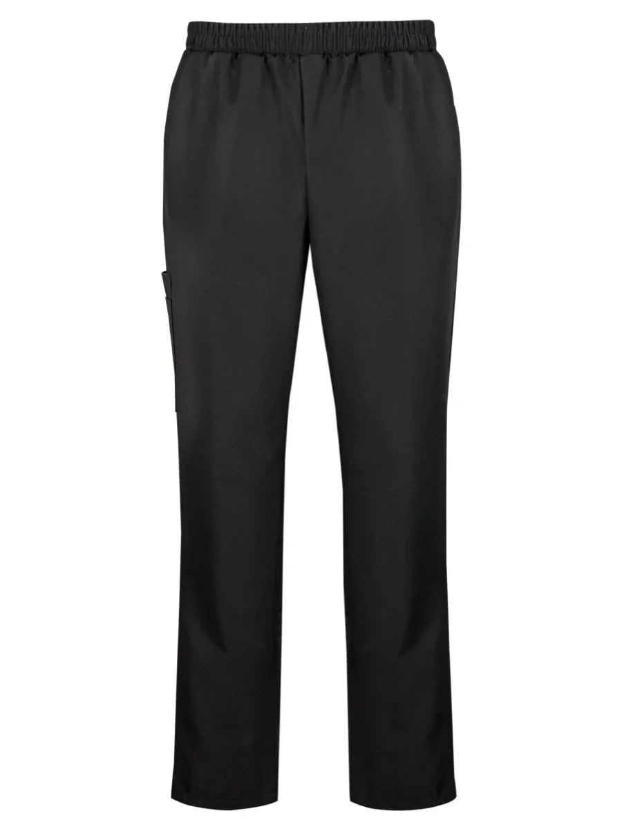 Schlupfhose für medizinische Pflege, schwarze Stretchhose mit elastischem Bund, gerade Beinform