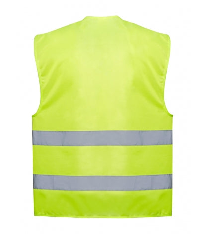 Warnschutzweste ISM 5801 gelb mit reflektierenden Querstreifen, ärmellos