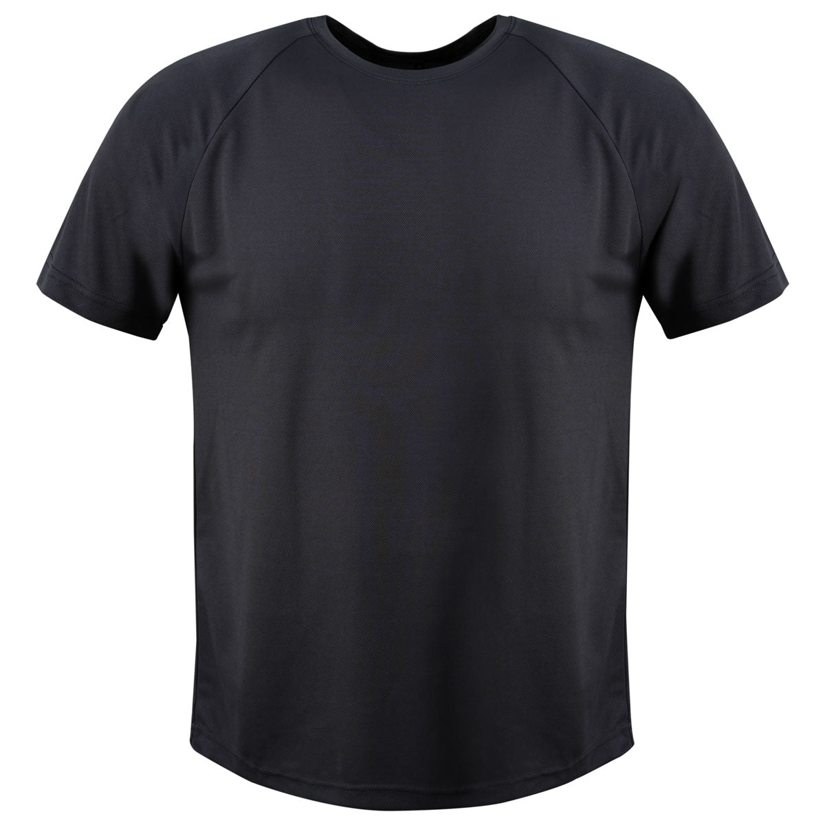 Dry-Touch Herren T-Shirt ISM 6600: dunkles Kurzarmshirt mit Raglanärmeln