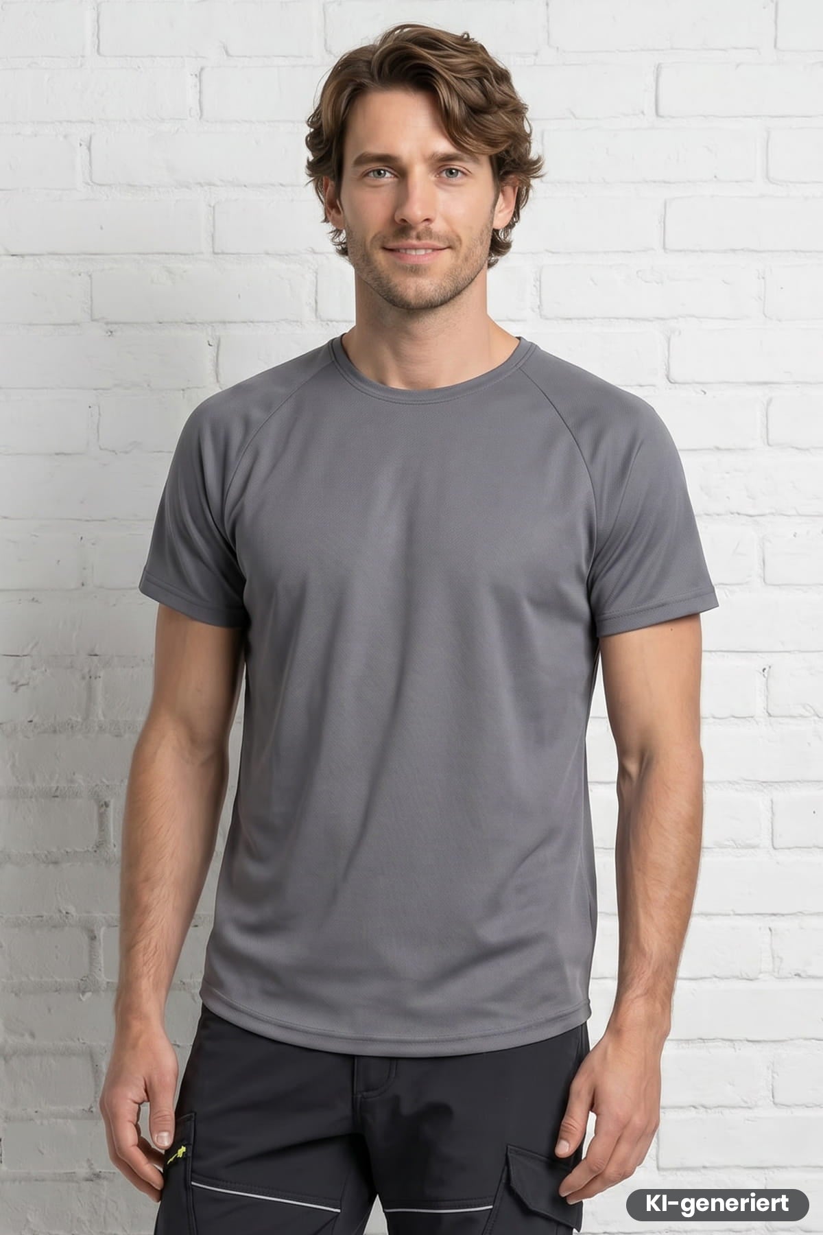 Dry Touch T-Shirt ISM 6600 in antrazit, Rundhalsausschnitt, kurze Ärmel