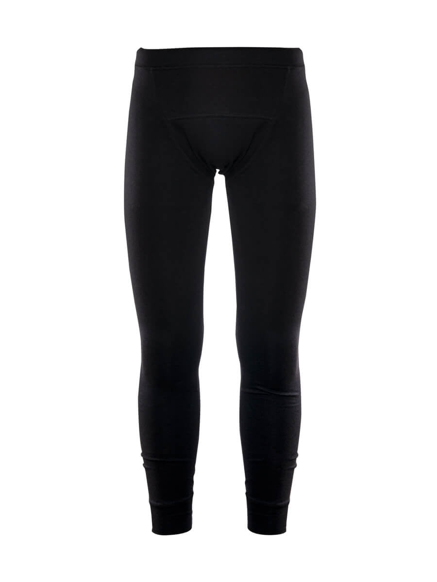 Thermo-Langunterhose aus schwarzem Stoff mit elastischem Bund und langen Beinen