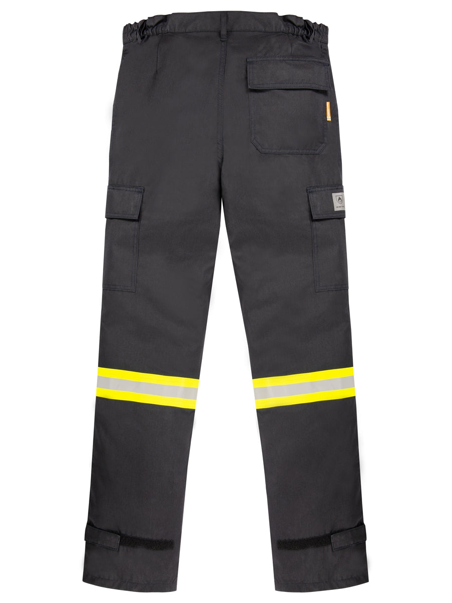 Flammhemmende Bundhose ISMONTPRO, dunkelgrau, mit reflektierenden Streifen und Taschen