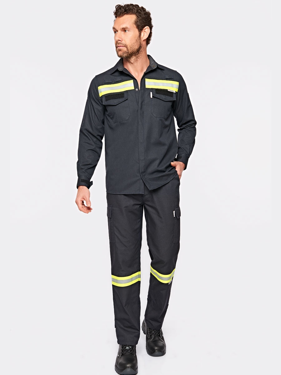 Flammhemmendes Herrenhemd ISMONTPRO Nomex® mit Reflexstreifen vorn und an den Schultern