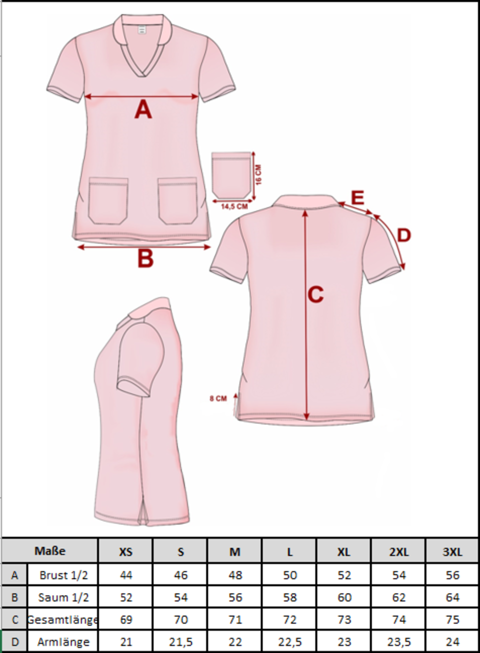 Damen Polo Tunika / M066-70 Lila