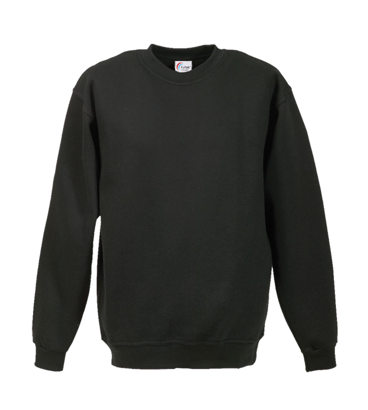 Dunkles Sweatshirt mit Rundkragen, lange Ärmel, unifarben