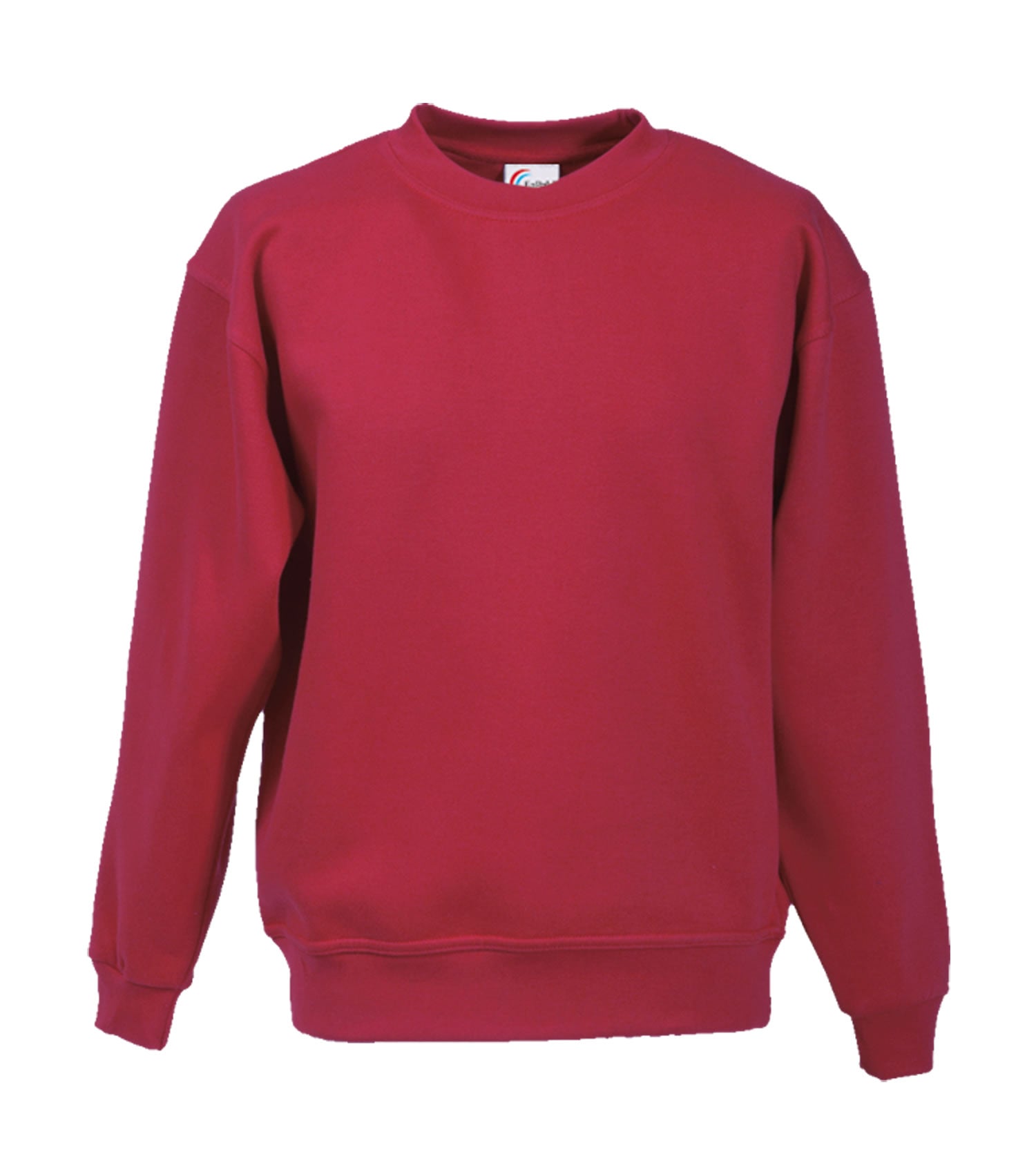 Burgunderfarbenes Sweatshirt mit Rundkragen, langarmig