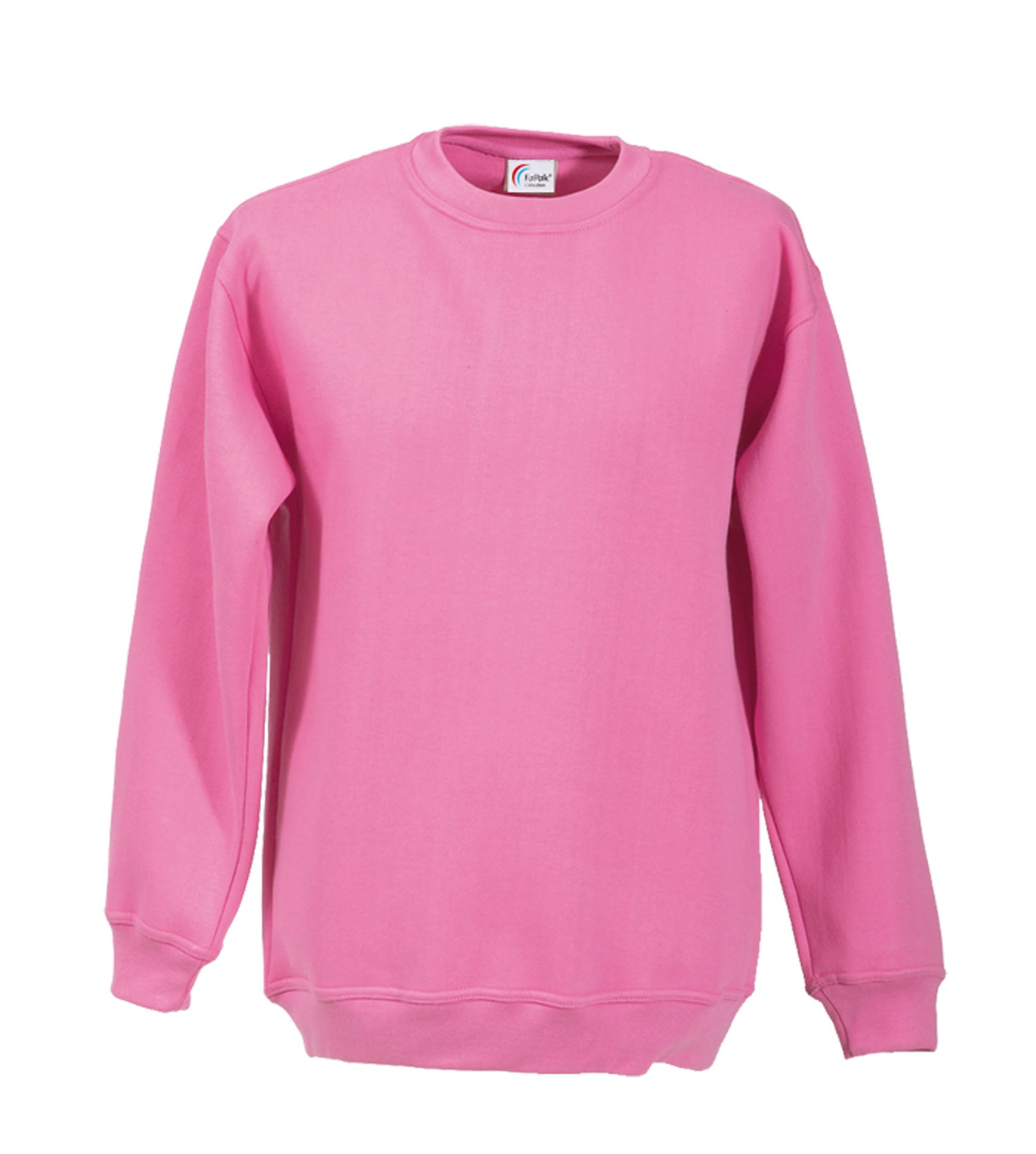 Rosa Sweatshirt mit Rundkragen und langen Ärmeln, einfarbig