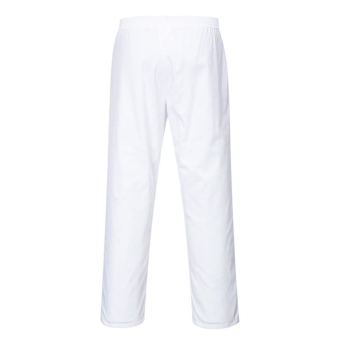 Portwest Bäckerhose 2208 in Weiß, lange Arbeitshose mit elastischem Bund