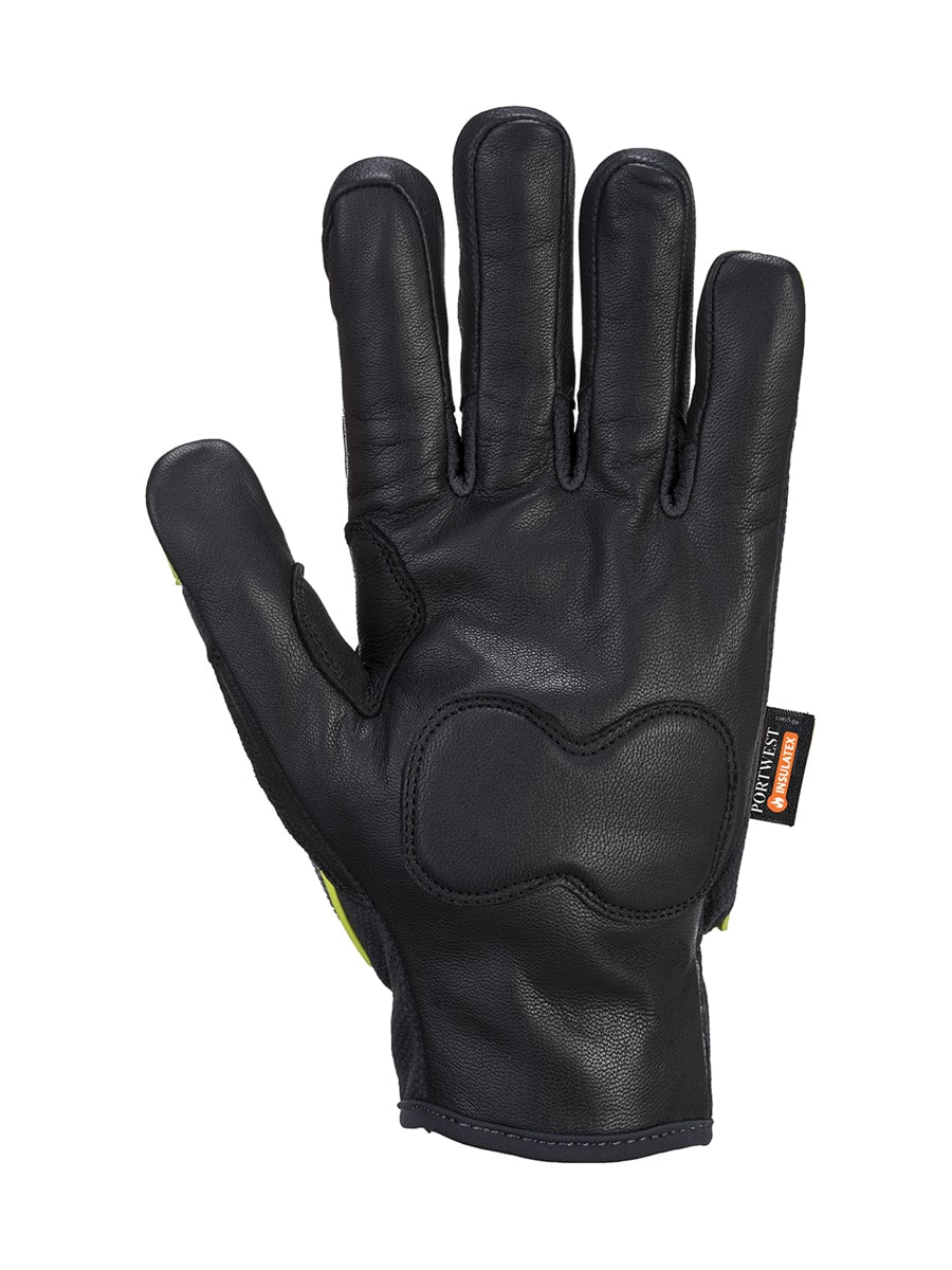 Winterhandschuh PORTWEST schwarz mit gepolsterter Handfläche und Markenetikett