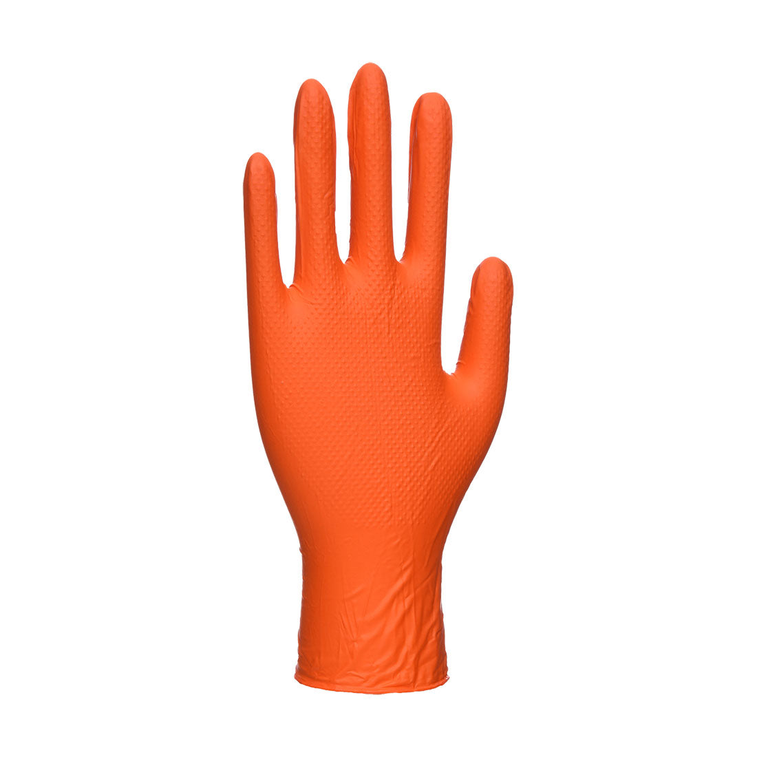 Nitrilhandschuh in Gelb-Orange, ein Paar, glatte Oberfläche, lange Stulpe