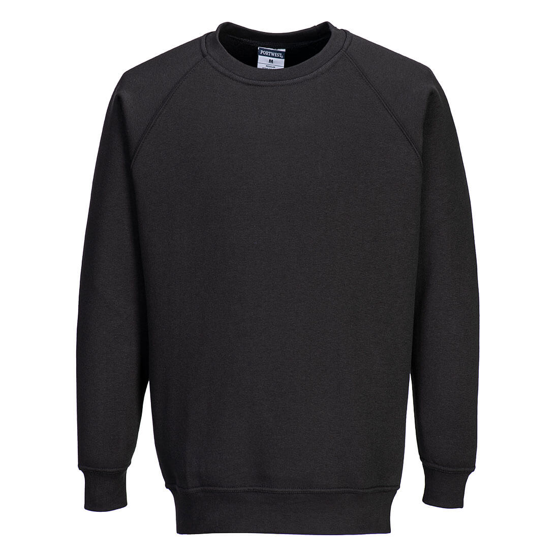 Schwarzer Raglan-Sweatshirt mit Rundhalsausschnitt und langen Ärmeln