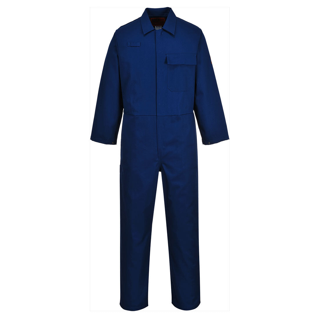 Dunkelblauer CE Safe-Welder™ Overall mit Reißverschluss und Brusttasche, lange Ärmel