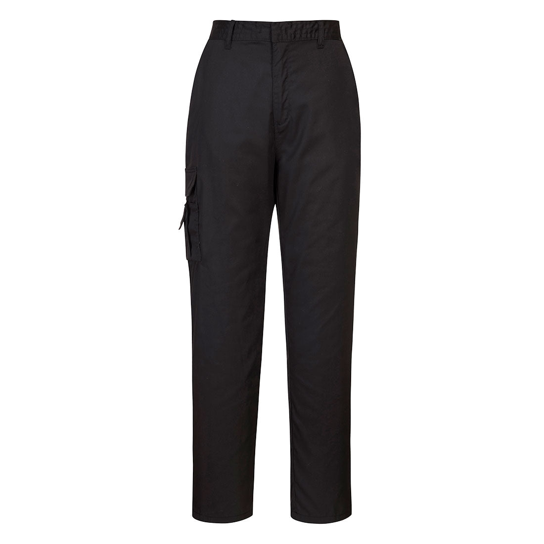 Damen-Bundhose dunkel, mit Seitentaschen und Knopfverschluss