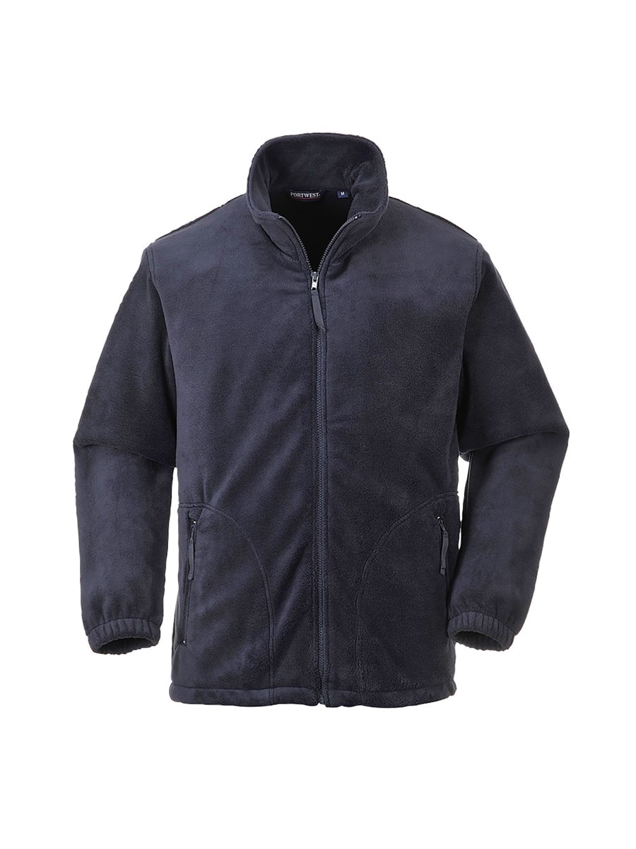 Portwest Argyll Fleecejacke F400 in Marineblau, Frontreißverschluss, Stehkragen, Taschen