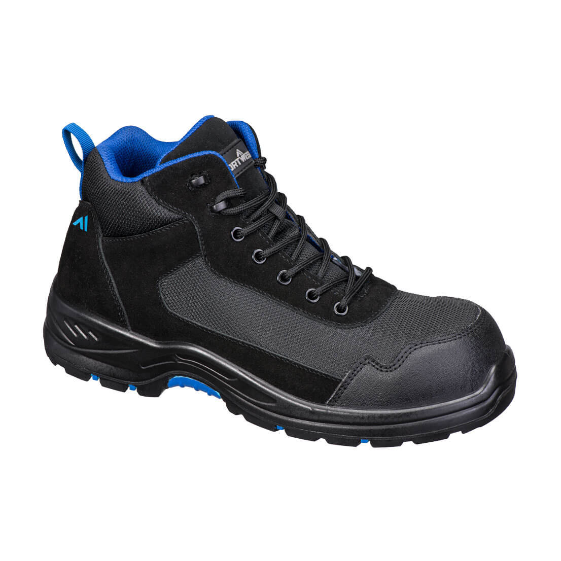 Mid-Sicherheitsstiefel Wildleder, Schnürung, dunkelgrau/schwarz, Profilsohle