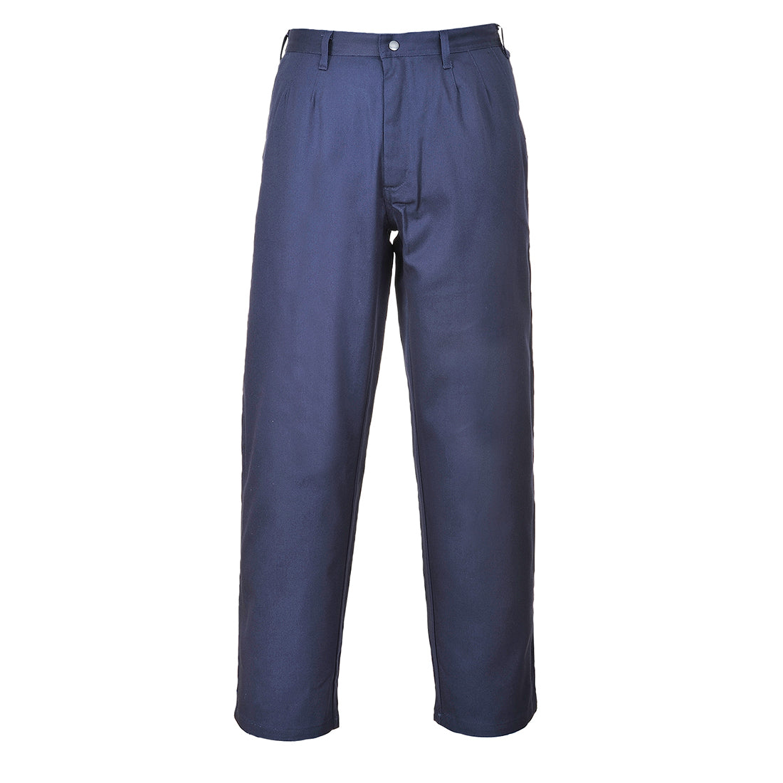 Dunkelblaue Bizflame Pro FR-Hose mit geradem Bein, Bundfalten und Knopfleiste