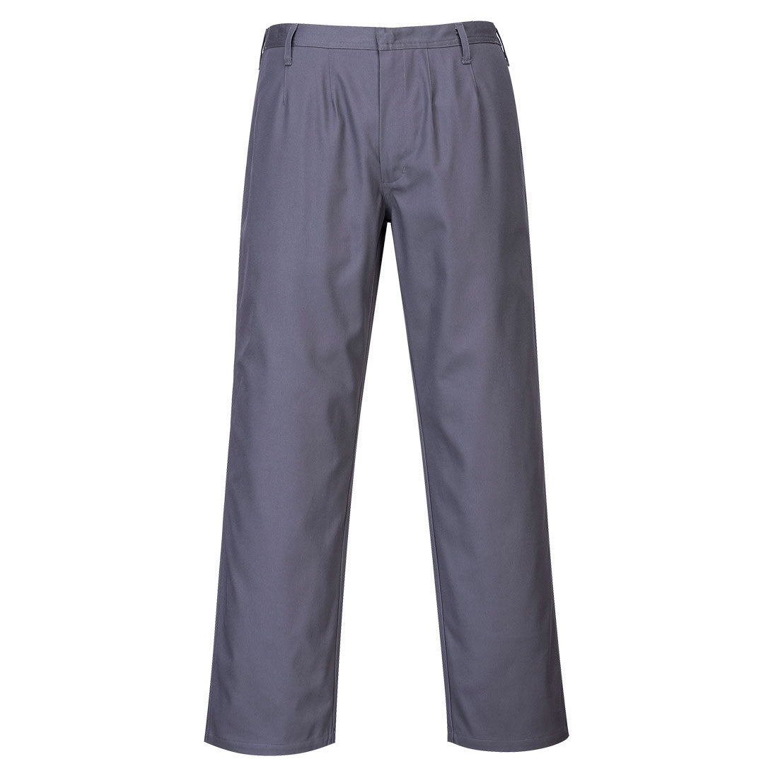 Portwest Bizflame Pro Flammschutz-Hose, graue Stoffhose mit geradem Bein und Gürtelschlaufen